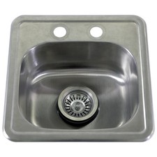 BBQGuys Signature 15 X 15 Outdoor Rated Stainless Steel Drop-In Bar Sink