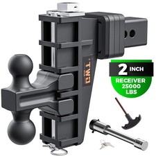 2 Receiver 6 Drop Adjustable Trailer Hitch 25000 Lbs Heavy Duty Solid Ball