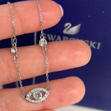 Authentic SWAROVSKI evil eye necklace silver crystal pendant necklace