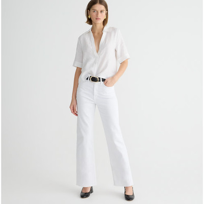 J.Crew Slim Wide Leg Jean White High Waisted Classic Stretch Denim US 32 NWT