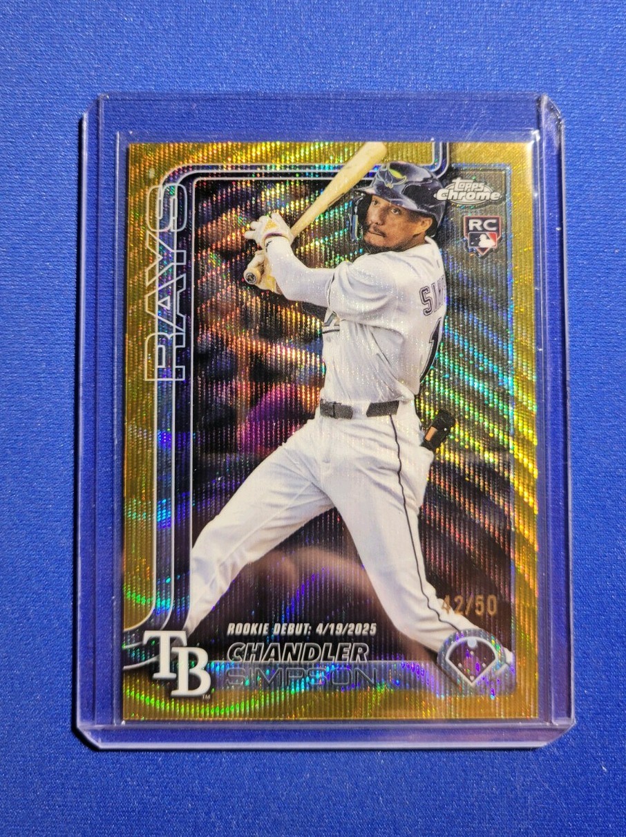 2025 Topps Chrome Update Series Chandler Simpson Gold Wave RC Debut /50
