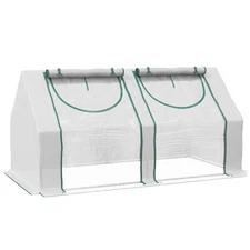 6' x 3' x 3' Portable Garden Greenhouse w/ PE Mesh Cover & Windows, Clear