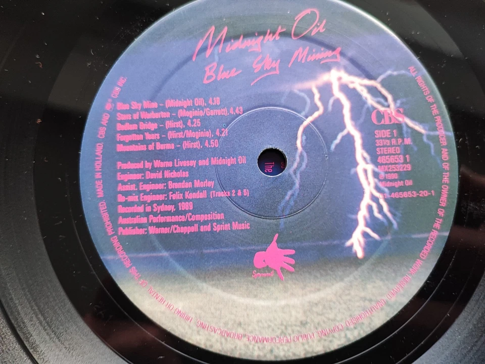 MIDNIGHT OIL -  Blue Sky Mining  - 1st press EU 1990  / EX - Photo 2/3