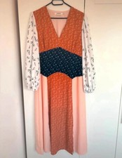 Glamorous long sleeved Maxi dress boho western hippie UK 14 festival, western