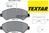 Textar 2446703 Bremsbelagsatz FüR Scheibenbremse Bremsbelagsatz