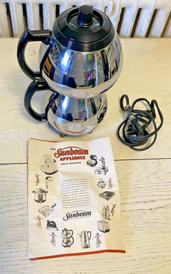 Sunbeam Double Bubble C30 Percolator Coffee Pot Chicago USA Vintage Chrome 8 Cup