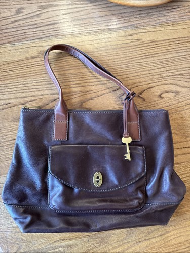 Fossil Vintage Classics Shopper Bag Brown Shoulder Tote