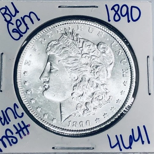 1890 BU UNCIRCULATED MORGAN SILVER DOLLAR AUTHENTIC U.S. MINT FREE SHIPPING 4641