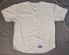 Blank Baseball Jersey New XXL Gray Button-Down Mesh