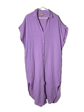 Show me your mumu pink boyd button down maxi dress duster cover up womens M pink