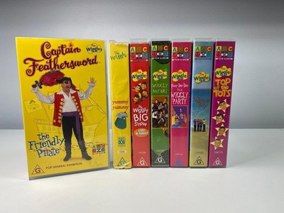 The Wiggles VHS Lot x7 Includes Yummy Yummy + Captain Feathersword PAL