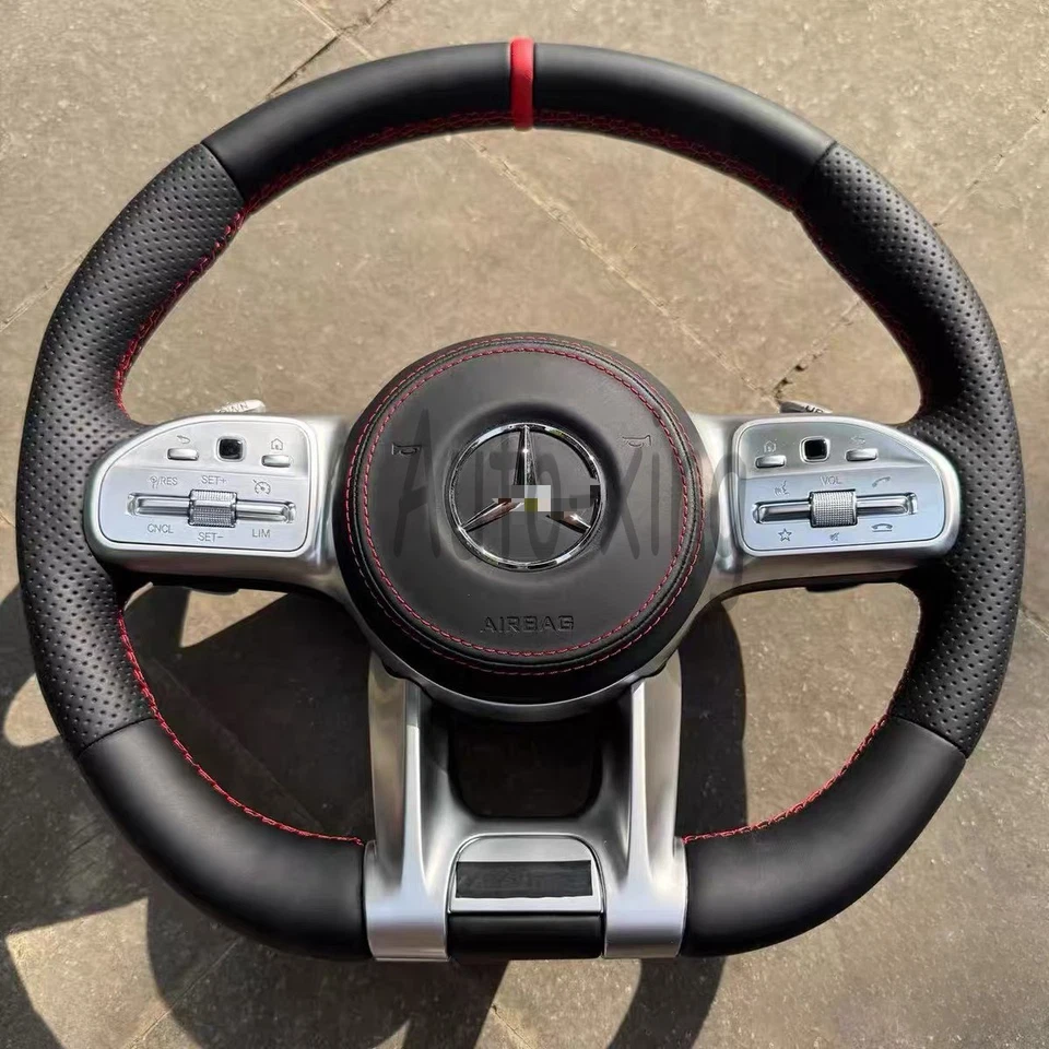 New Full Leather AMG Steering Wheel For Mercedes-Benz E63 C43 G63 G550 GLC 2010+ - Image 3 of 4