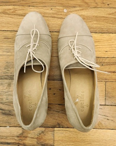 Coclico size 39 Hama booties Women's Tan Lace-Up Shoes NWoT cork wedge - Picture 4 of 6