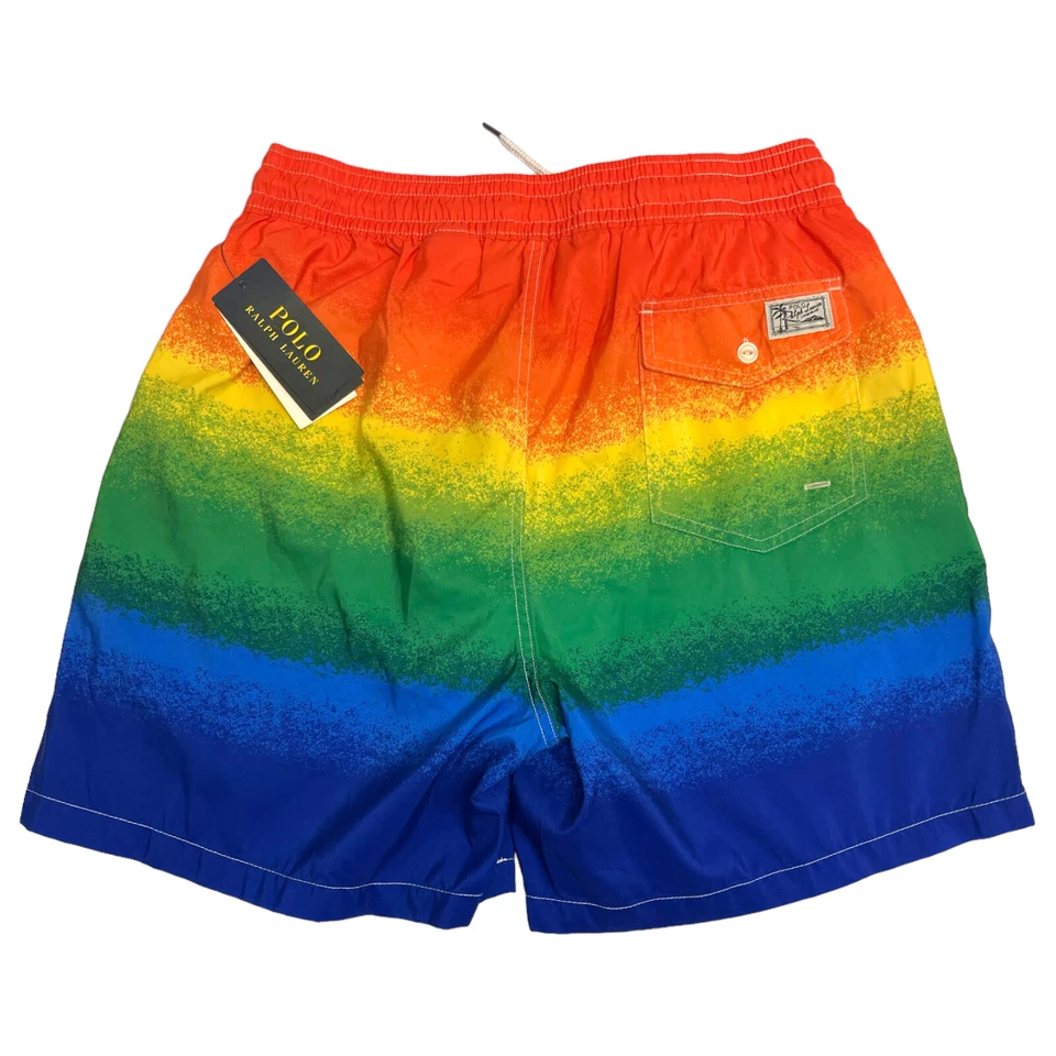 Bañador Polo Ralph Lauren Para Hombres Naranja Azul Verde Amarillo Board Shorts $89 Foto 2 de 3