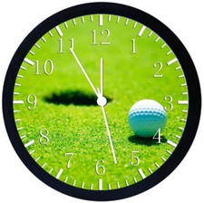 Golf Black Frame Wall Clock Nice For Decor or Gifts W332