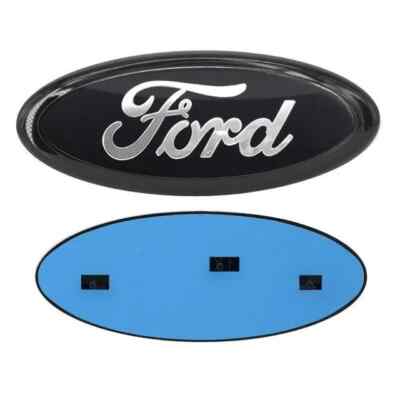 FORD Emblem 9 inch Silver & Black FRONT GRILLE / TAILGATE 9 inch Oval Emblem 1PC