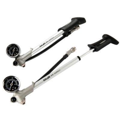 Bike Air Supply Foldable Fork/Shock Mini Pump w/ Lever Gauge GIYO