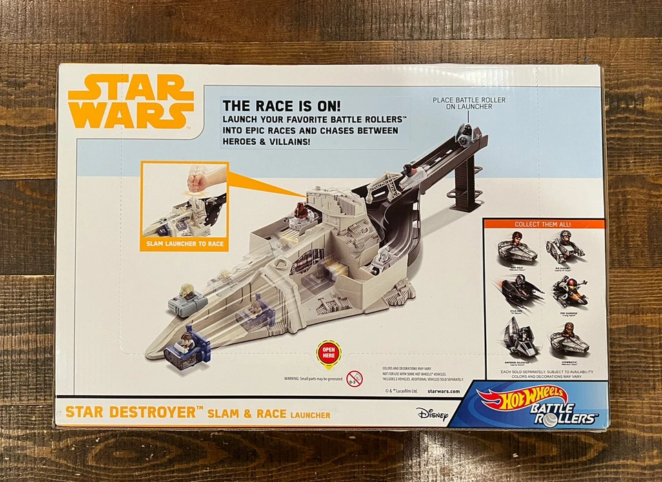 Star Wars Hot Wheels Battle Rollers Star Destroyer Slam & Race Launcher Han Solo Foto 2 de 4