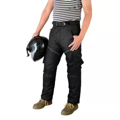 Motorbike Motorcycle Waterproof Cordura Textile Trousers Pants CE Armours BLACK