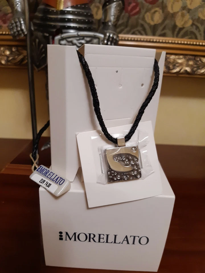 Morellato collana rettangolare in argento con diamantino, nuova con etichetta. - Immagine 3 di 3