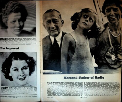 Look Magazine July 6 1937 Guglielmo Marconi Radio Helen Wills Tom Thumb - Picture 2 of 5