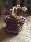 Vintage Teddy Bear Ornament Santa Hat & Sweater w/ Gifts — photo 6