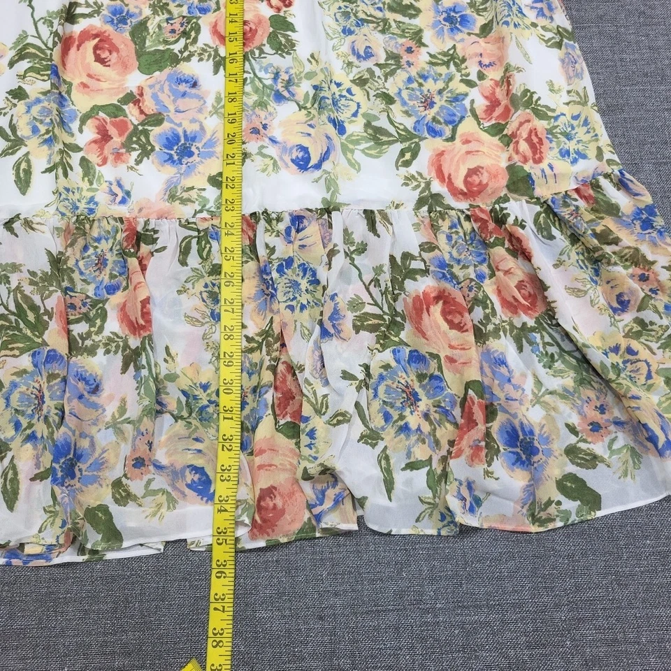 Falda midi Susan Graver diseño de moda estampada de gasa en capas talla grande 3X Foto 3 de 4