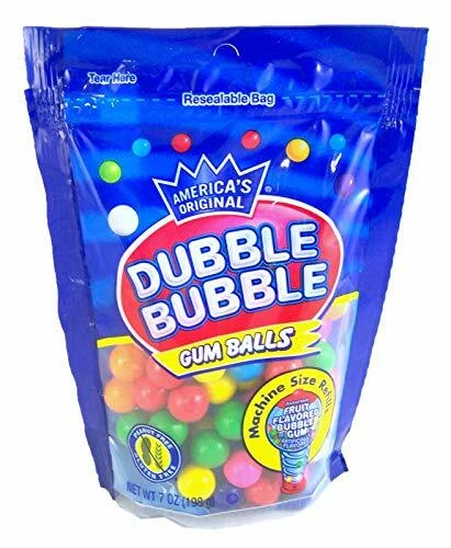 Dubble Bubble Gum Balls Machine Size Refills, 7 Ounce