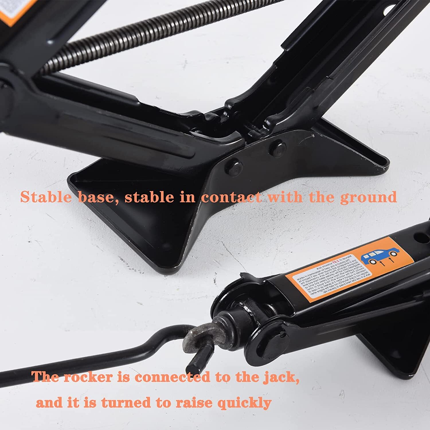 2 Ton Wind Up Scissor Jack Lift For Auto Car Van handle Speed Garage