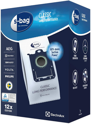 AEG E201SM s-bag Staubsaugerbeutel Classic Long Performance weiß 12 Stück