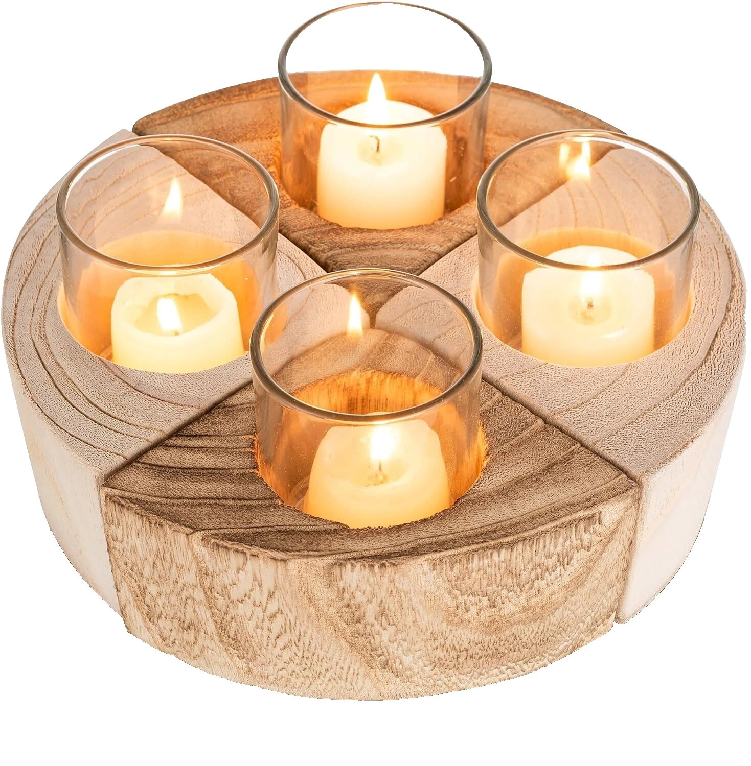 Holiday Wood Candle Holders & Accessories