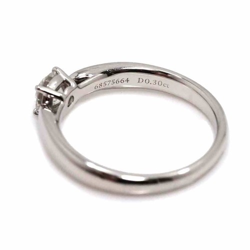 TIFFANY CO. Diamond 0.30ct H/VS2/3EX Ring Pt Platinum Size4(US) 90240457 - Picture 4 of 9