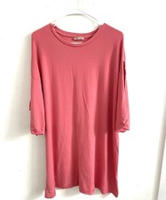 ZARA SHIFT DUST SCOOP NECK PINK DRESS L