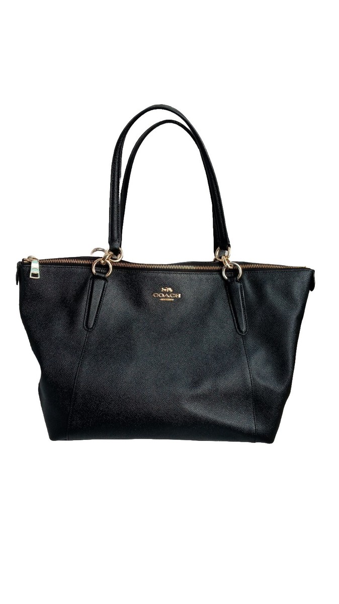 Coach Ava F57526 black crossgrain leather medium tote shoulder bag