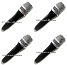(4) Professional Style Handheld Karaoke DJ Band PA Vocal MICROPHONE Case & Cable