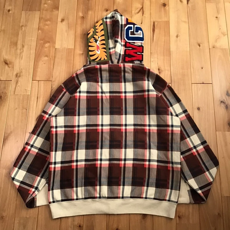 BAPE NFS Limited Check Shark full zip hoodie NIGO A Bathing Ape Size M mens JP!! - Image 2 of 4