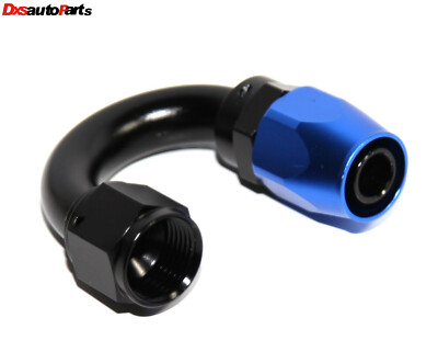 180Degree AN10 Black+Blue Swivel-Seal Fuel Oil Gas Line Hose End Fitting Adapter