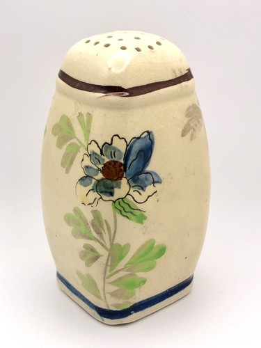 Vintage Japan Hand Painted Square Ceramic Sugar Shaker Muffineer