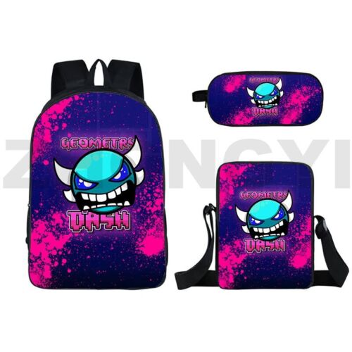 Mochila Geometry Dash Bolsa de libros Bolsa escolar 16" Angry Geometry Dash Bagpack nueva - Imagen 40 de 52