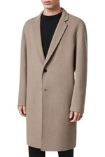 Image of ALLSAINTS Hanson Wool Blend Coat, Medium, Fawn (Tan), BNWT, RRP £348