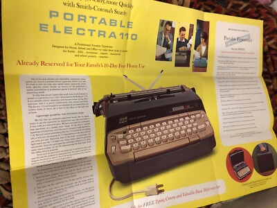 smith corona electra 110 poster Unique Fold Out Ad  18.5  By 25 