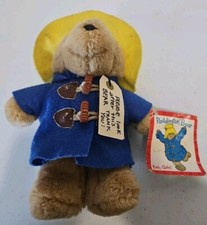 Vtg 90s Eden Toys Paddington Plush Bear 9" Blue Coat NEW w Tags NWT