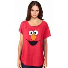 Sesame Street Elmo Face Dolman Junior Women's T-Shirt