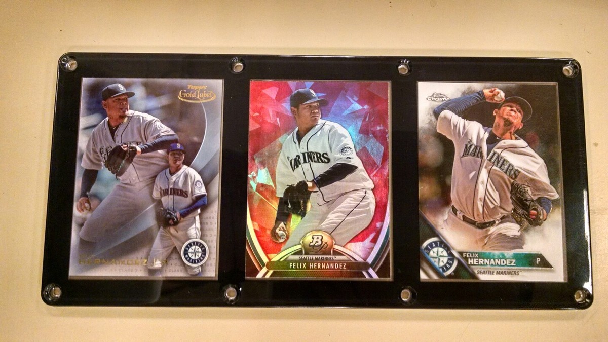 Felix Hernandez 3 Moons アートプリント FELIX HERNANDEZ 3 CARD PLAQUE SCREWDOWN SEATTLE MARINERS KING
