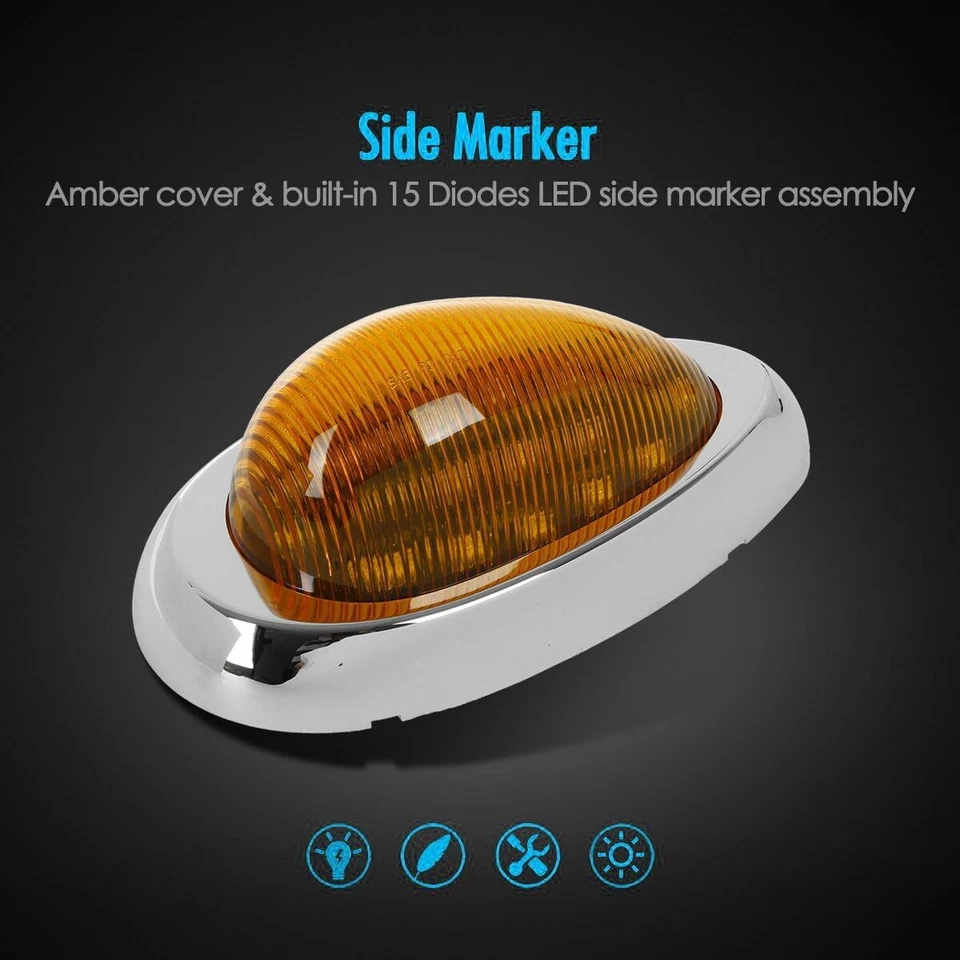 15LED Side Marker Clearance Sleeper Cab Light for Freightliner Century/Columbia - Изображение 4 из 4