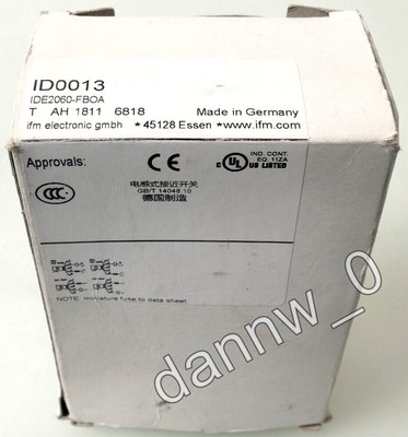 IFM IDE2060-FBOA Inductive Proximity Sensor - New ID0013 Model, Fast Shipping