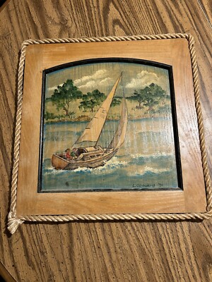 Original Painting by L. Giourard 1991 The Seafarers By Jerry Oldham Columbus OH.