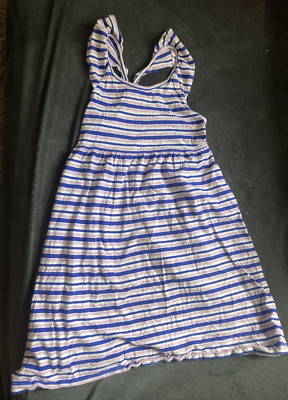 Crewcuts Everyday Size 8 Girls Long Sleeveless Dress Pink Blue White Stripes