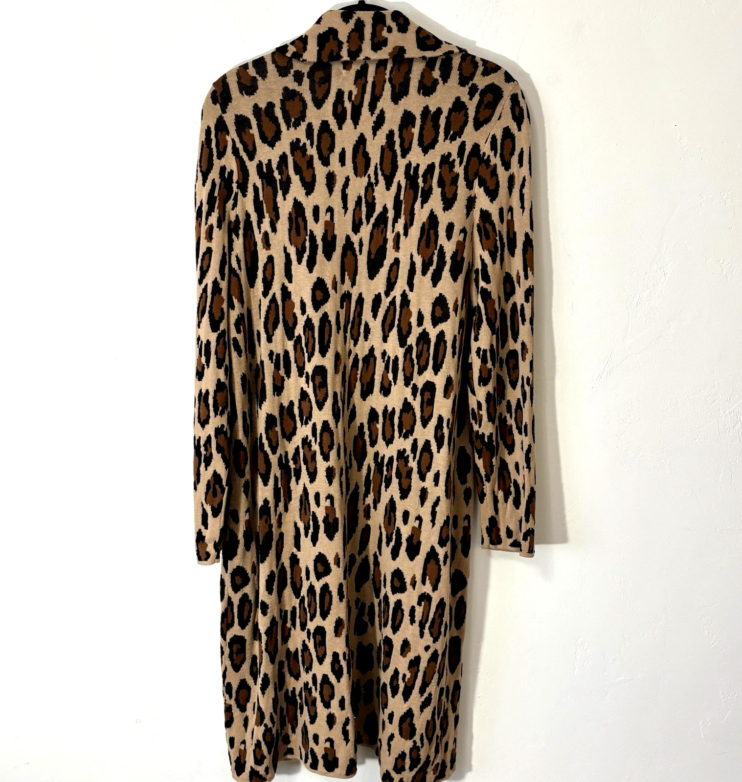 Leopard Print Sweater Jacket Open Front Jones Stu… - image 2