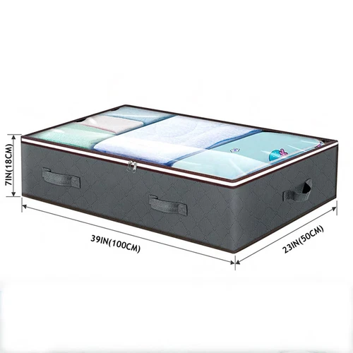 Non-Woven Clothes Storage Quilt Bag Under Bed Fabric Storage Bag Dust Cover Box - Picture 2 of 13